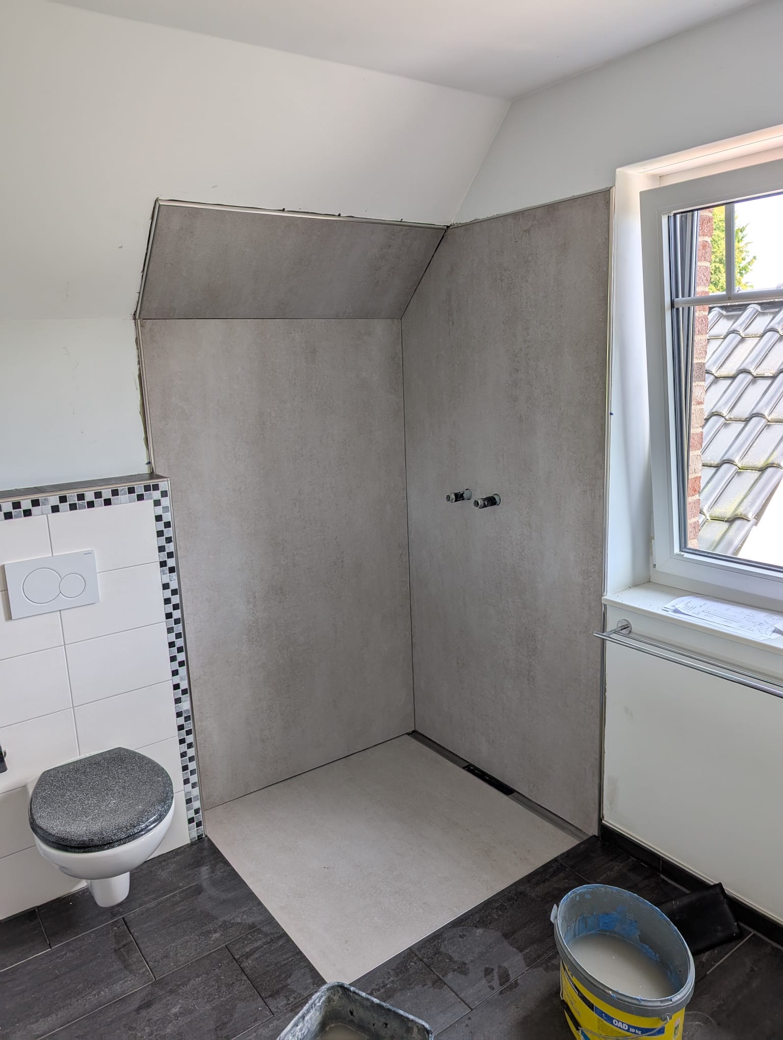 Mosaik Fliesen Dusche Betonoptik Hamburg