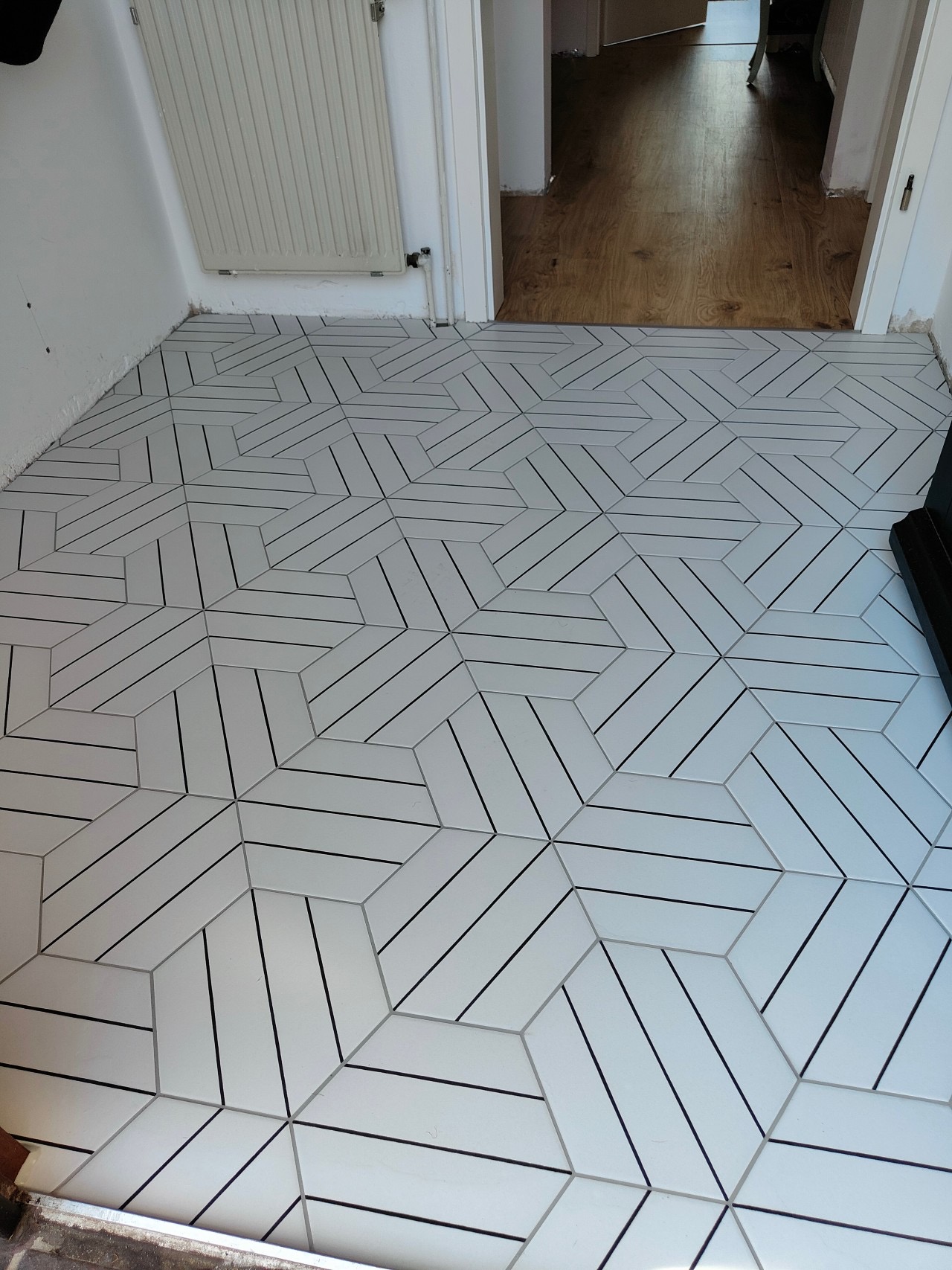 Geometrische Bodenfliesen Muster Hamburg — Jürgens Fliesen
